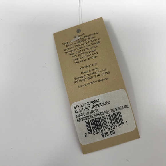 Wool Blend Felt 3D Christmas Tree Throw Pillow - Picture 4 of 5